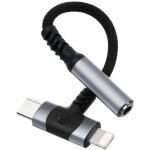 Jusch - 2 en 1 adaptateur usb c vers jack 3, 5mm, type c / l - ightning vers jack  puce dac casque