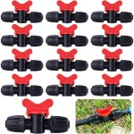 20 pices vanne commutateur d'irrigation goutte tube d'irrigation pe 16 mm raccords verrouillage barbels ...