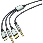 Jusch - 2m câble audio usb c vers auxiliaire voiture câble en nylon 3, 5 mm, câble jack (câble 3 en 1) ... Jusch - 2m câble audio usb c vers auxiliaire voiture câble en nylon 3, 5 mm, câble jack (câble 3 en 1) ...