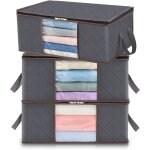 Lot de 3 sacs de rangement 35l, coffre de rangement avec couvercle, grand rangement vtements, cartons ...