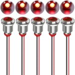 5pcs 12mm 12 / 24vdc led m�tal indicateur - lumi�re �tanche signal lampe pilote tableau de bord directionnel ...