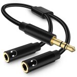 Jusch - adaptateur jack audio stro, 3, 5mm stro jack cble adaptateur casque, jack splitter compatible ...