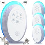 Anti moustique prise, ultrason souris mouche 4 paquets, appareil repulsif souris efficace pour repousser ...