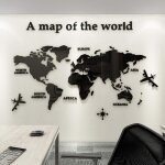 Autocollant mural 3d � faire soi - m�me, carte du monde, images murales familiales, art mural pour la ...