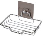 Jusch - boîte à savon en acier inoxydable, porte - savon sans poinçon, drain de salle de bain mural Jusch - boîte à savon en acier inoxydable, porte - savon sans poinçon, drain de salle de bain mural