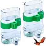 Bouteille d'eau en cage  oiseaux, 2 pice oiseaux mangeoires eau automatique, distributeur d'eau transparent ...