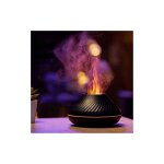 Flame aroma diffuseur d'huiles essentielles humidificateur 7 couleurs de flamme (black)