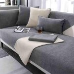 Housse de canap antidrapante au design vintage, protection de canap, canap d'angle, couverture de ...