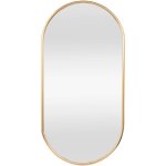 Jusch - miroir mural, cadre ovale pour chambre salle de bain entre salon 40 x 60 cm(dor)