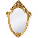 Jusch - miroir mural décoratif vintage en forme de bouclier doré 30 x 22 cm Jusch - miroir mural décoratif vintage en forme de bouclier doré 30 x 22 cm