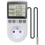 Prise thermostat regulateur de temperature numerique 220v chauffage refroidissement avec sonde, lcd prise ...