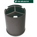 Jvd - corbeille ronde noire 13l 3 bacs noirs - mat�riel professionnel