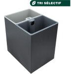 Jvd - corbeille tri rectangulaire 2 bacs - mat�riel professionnel