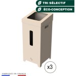 Jvd - kit de 3 poubelles 75l en carton 100% fsc ou recyclé. - matériel professionnel Jvd - kit de 3 poubelles 75l en carton 100% fsc ou recyclé. - matériel professionnel