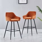 Jymtom - lot de 2 tabourets de bar chaises en velours, siège rembourrée, pieds en métal, tabouret. chaises ... Jymtom - lot de 2 tabourets de bar chaises en velours, siège rembourrée, pieds en métal, tabouret. chaises ...