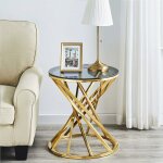 Jymtom - bout de canape table de thé avec en métal à la forme spirale au style moderne pour salle d'entrée ... Jymtom - bout de canape table de thé avec en métal à la forme spirale au style moderne pour salle d'entrée ...