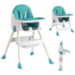 K ikido chaise haute pour b�b�, chaise haute �volutive pliable avec table � manger pour enfants - de ...