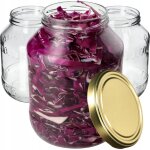 Kadax - lot de 12 bocaux de conservation en verre 2, 5 l fi100 mm avec couvercles dorés k4928 Kadax - lot de 12 bocaux de conservation en verre 2, 5 l fi100 mm avec couvercles dorés k4928