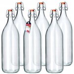 Lot de 6 bouteilles de liqueur de fruits / de coing, style vintage, en verre de soude, transparentes, ...