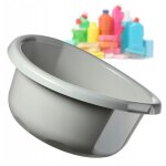Bassine en plastique pour le lavage  la main des vtements et de la vaisselle, dote d'une forme ronde ...