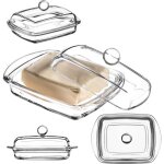 Kadax - beurrier beurrier avec couvercle pour beurre, r�cipient en verre, 16 cm classique