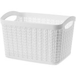 Bote de rangement en plastique, panier de stockage  conception ouverte et poignes robustes pour organiser ...