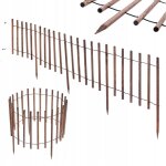 Kadax - bordure de palissade de jardin 230 cm, cl�ture de pelouse en bois, marron