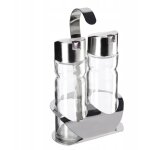 Bouteille en verre pour huile d'olive et vinaigre 2x100ml set pour huile d'olive et vinaigre + support ...
