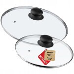 Kadax - couvercle en verre pour casserole et po�le 24cm + 28cm