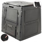 Kadax - curver composteur de jardin en plastique - 470 l - couvercle pliable - 79 x 79 x 79 cm - noir ...