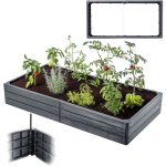 Kadax - epicerie pot sur�lev� jardini�re parterre de fleurs anthracite 150x75cm