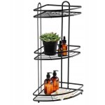 Kadax �tag�re d'angle en acier rev�tu par poudre pour salle de bain, panier de douche, �tag�re de douche, ...