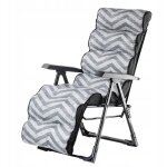 Fauteuil de jardin en acier avec coussin, chaise longue de terrasse inclinable et pliable pour exterieur, ...