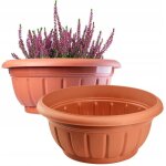 Grand pot de fleur en plastique rsistant aux intempries, jardinire ronde pour amnagement extrieur ...