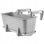 Jardini�re suspendue ext�rieure 40 cm, balconni�re en plastique aspect rotin avec supports de fixation ...