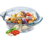 Plat � gratin en verre r�sistant � la chaleur avec couvercle et poign�es, cocotte transparente id�ale ...