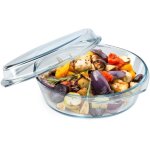 Plat à gratin en verre résistant à la chaleur avec couvercle et poignées, cocotte transparente idéale ... Plat à gratin en verre résistant à la chaleur avec couvercle et poignées, cocotte transparente idéale ...