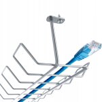 Plateau de gestion des cbles sous le bureau, organisateur de cbles en acier avec 2 vis de fixation, ...