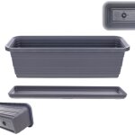 Kadax - pot de fleurs balcon pot de fleur 50cm + support anthracite