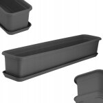 Kadax pot de fleur de balcon pot de fleur 80 cm avec support fleurs de balcon anthracite