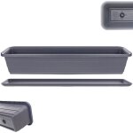 Kadax - pot de fleurs balcon pot de fleur 80cm + support anthracite