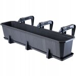 Kadax pot de fleur de balcon + supports 80cm graphite