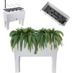 Kadax - pot de fleur boite 80cm insert sur pieds blanc