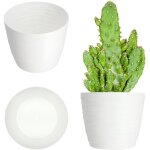 Kadax - pot de fleur cache - fleur blanc rond 13cm plastique