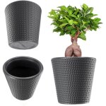 Kadax pot de fleurs en plastique - 3 couleurs - r�sistant aux intemp�ries - avec surface mate - anthracite ...