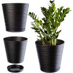 Kadax pot de fleurs en plastique avec soucoupe incorpor�e, pot de plantes avec conception raffin�e pour ...