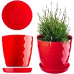 Kadax - pot de fleurs en plastique avec soucoupe int�gr�e, pot de plante pour une d�coration florale ...
