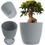 Kadax pot de fleurs avec soucoupe - en forme de vague en trois dimensions - en plastique - pot d�coratif ...