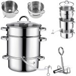 Kadax presse - agrumes pot 8l inox vapeur pour induction gaz acier 3en1 grand