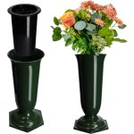 Kadax - vase fiole cimeti�re tombe pierre tombale vert 29cm